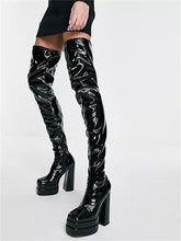 Chunky Heels Plateau Shoes Waterproof Plus Size Over-BS01009-Veeddydropshipping